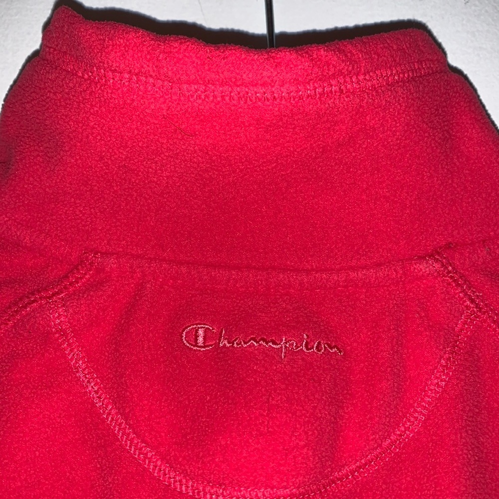 Champion Quarter Zip Soft Fleece Mock Pullover Size Medium Hot Pink - Picture 10 of 12
